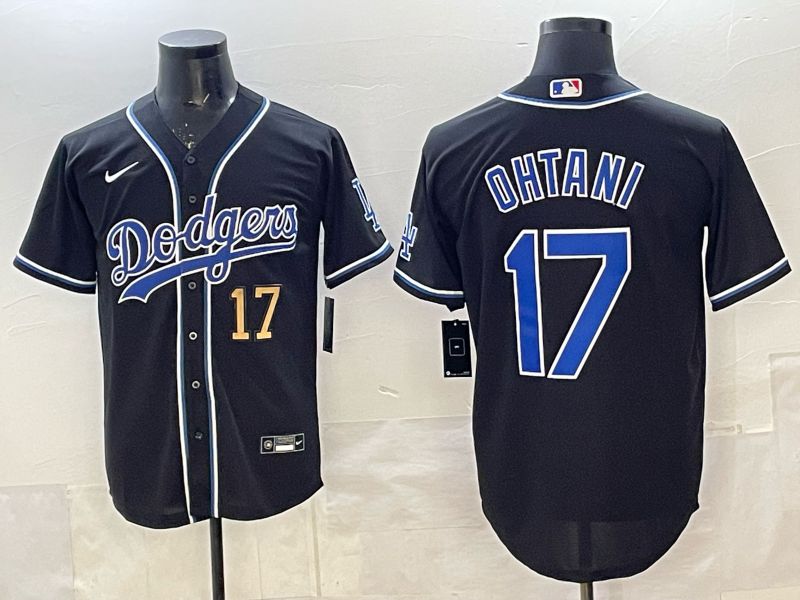 Men 2025 Los Angeles Dodgers #17 Ohtani Black Nike MLB Jersey style 085